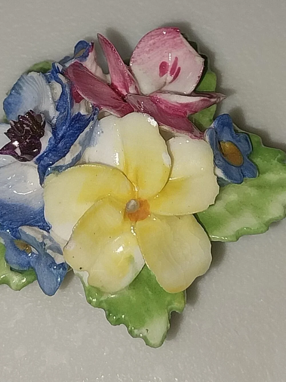 Vintage Coalbrook China Porcelain Bouquet Brooch/Pin Made in England